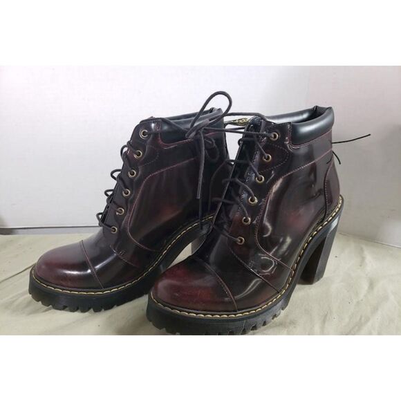 Dr. Martens Dark Red Heeled Boots - Picture 3 of 6